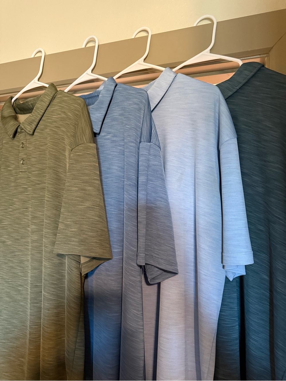 Men's Performance Polo Shirt - Heather Blue, Olive, light Blue, Blue Green